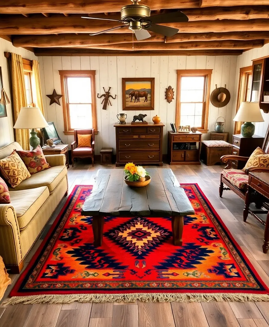 21 Vintage Western Decor Ideas That'll Make You Feel Like a True Cowboy! 23 21 Vintage Western Decor Ideas That'll Make You Feel Like a True Cowboy! - 20. Southwestern Rugs