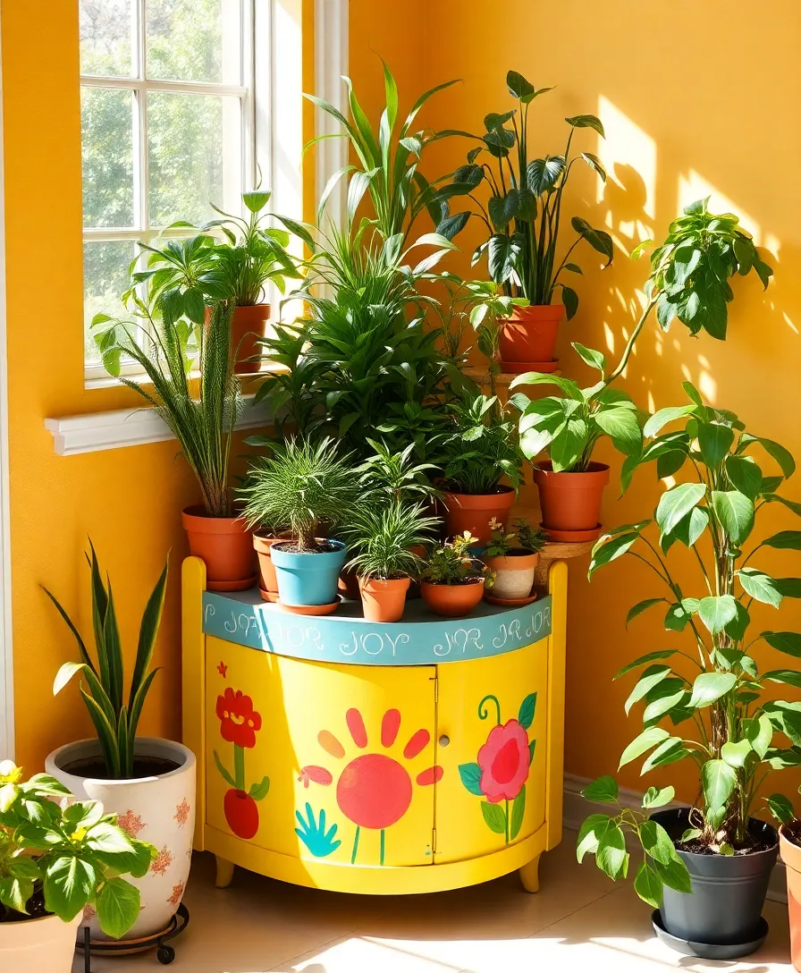 21 Stunning Hand-Painted Furniture Ideas That'll Transform Your Home 22 21 Stunning Hand-Painted Furniture Ideas That'll Transform Your Home (You Won't Believe #10!) - 19. Quirky Plant Stand