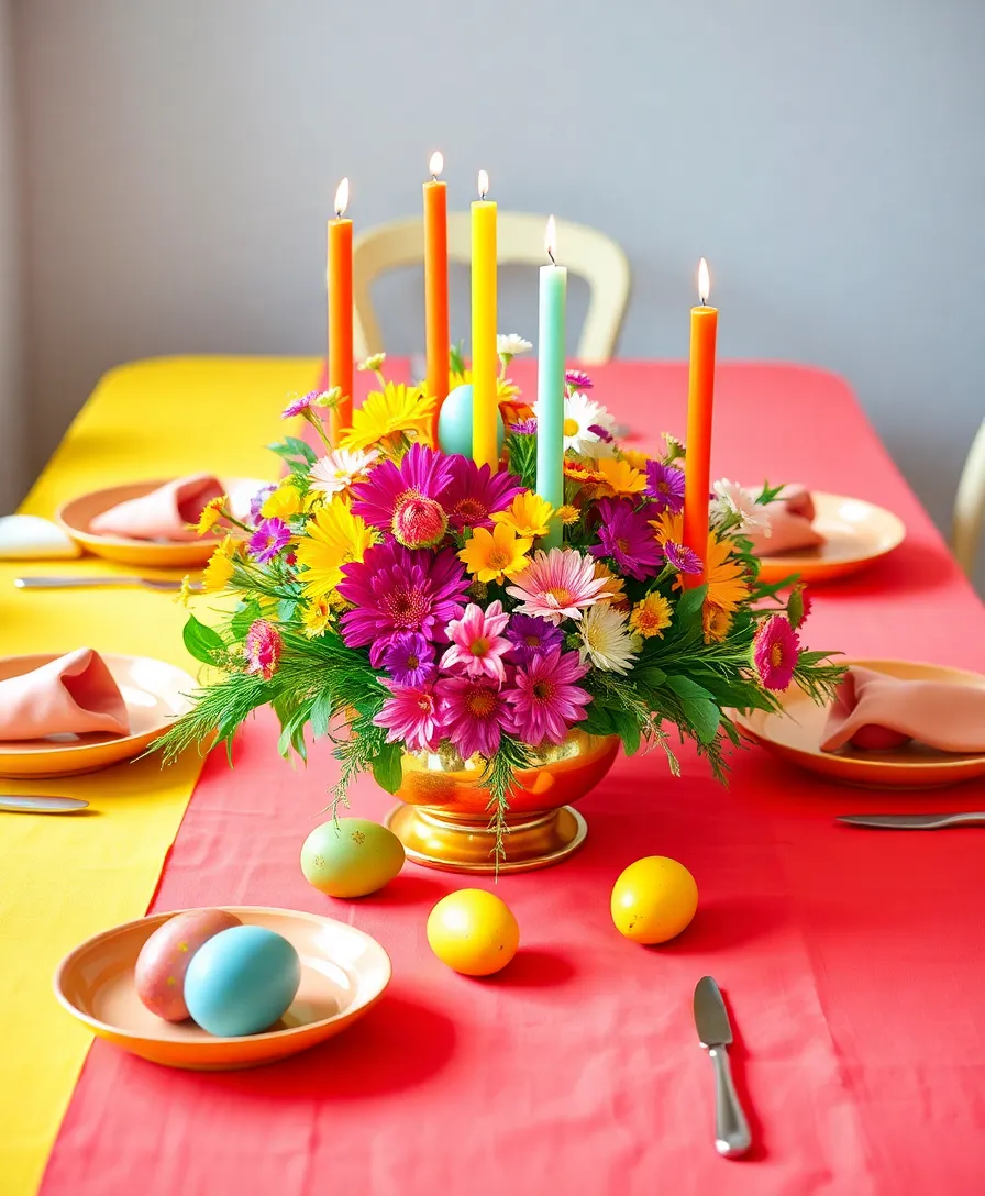 21 Eye-Catching Easter Centerpieces to Wow Your Guests (Don't Miss #6!) 9 21 Eye-Catching Easter Centerpieces to Wow Your Guests (Don't Miss #6!) - 6. Colorful Tablescape