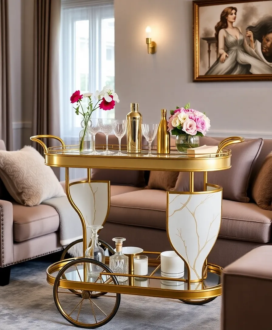 21 Stunning Hand-Painted Furniture Ideas That'll Transform Your Home 21 21 Stunning Hand-Painted Furniture Ideas That'll Transform Your Home (You Won't Believe #10!) - 18. Unique Bar Cart
