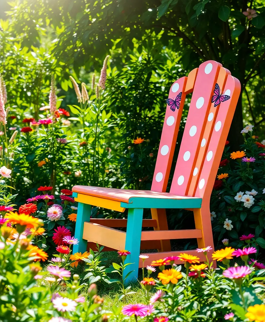 21 Stunning Hand-Painted Furniture Ideas That'll Transform Your Home 9 21 Stunning Hand-Painted Furniture Ideas That'll Transform Your Home (You Won't Believe #10!) - 6. Whimsical Garden Chair