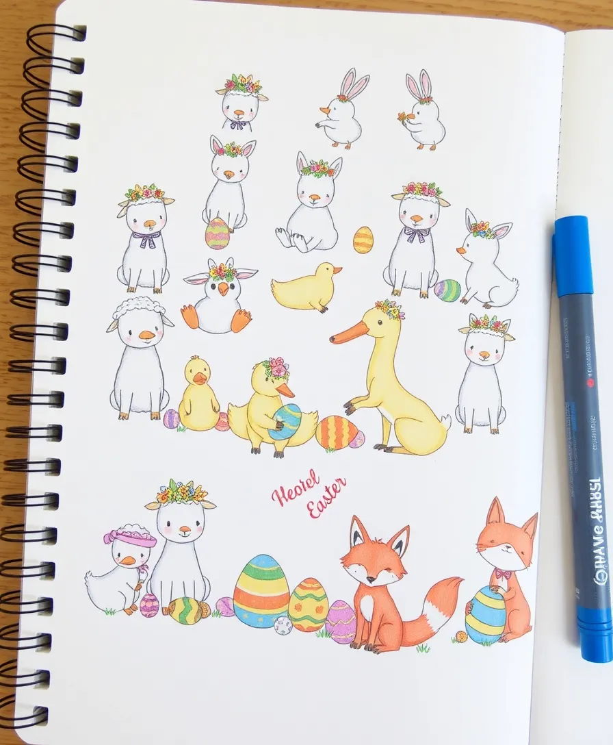 21 Easter Doodle Ideas for Your Sketchbook That Will Blow Your Mind! 16 21 Easter Doodle Ideas for Your Sketchbook That Will Blow Your Mind! - 13. Easter-themed Animals