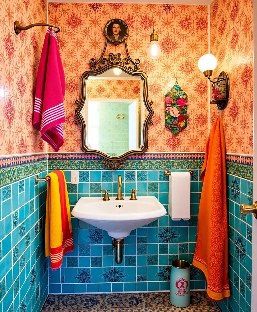 21 Vintage Maximalism Decor Ideas That'll Leave You Breathless 22 21 Vintage Maximalism Decor Ideas That'll Leave You Breathless (You Won't Believe #15!) - 19. Vintage Inspired Bathroom