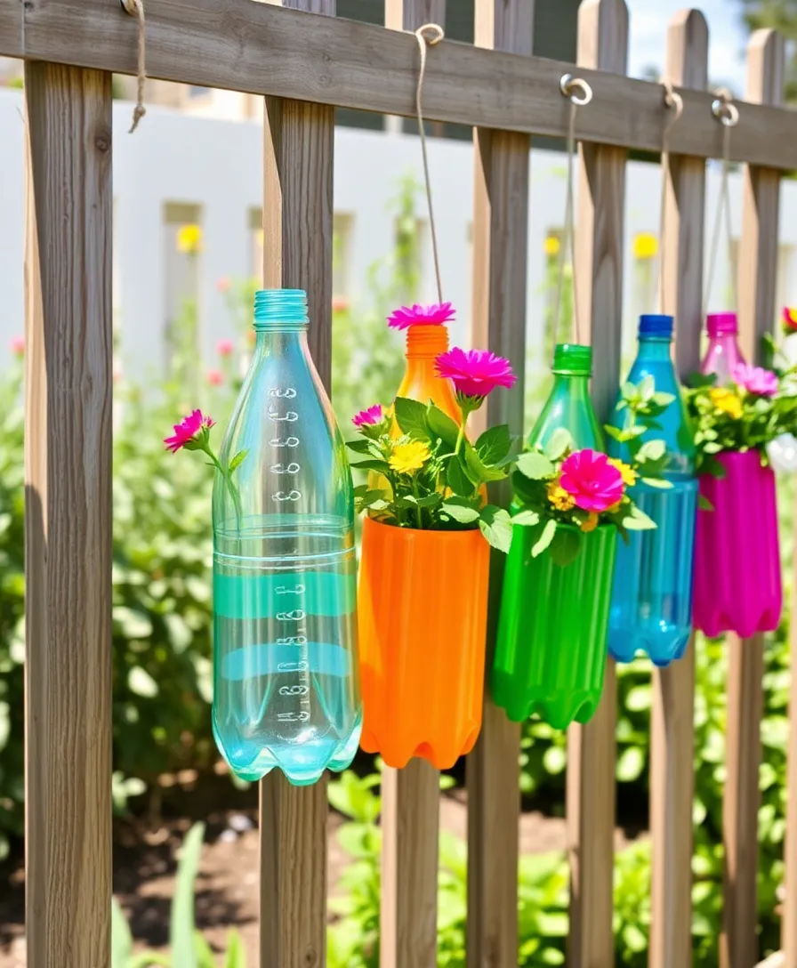 21 Budget-Friendly Small Garden Ideas That Will Transform Your Space! 12 21 Budget-Friendly Small Garden Ideas That Will Transform Your Space! - 9. Recycled Plastic Bottle Planters
