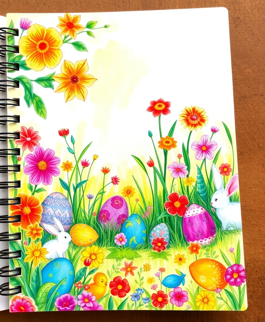 21 Easter Doodle Ideas for Your Sketchbook That Will Blow Your Mind! 13 21 Easter Doodle Ideas for Your Sketchbook That Will Blow Your Mind! - 10. Garden Scenes