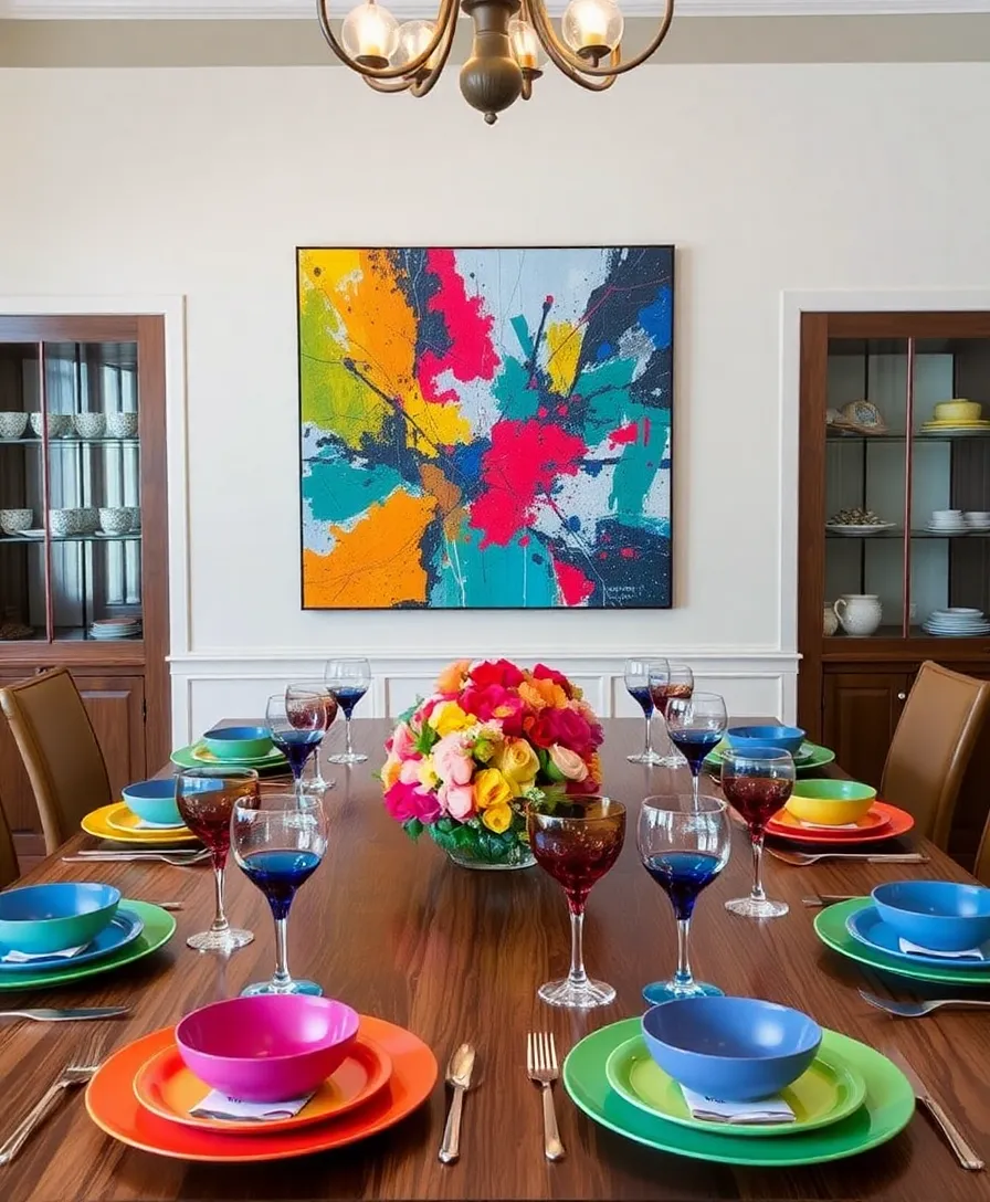 19 Colorful Table Decorations That Will Brighten Up Your Home Instantly! 10 19 Colorful Table Decorations That Will Brighten Up Your Home Instantly! - 7. Artistic Table Art