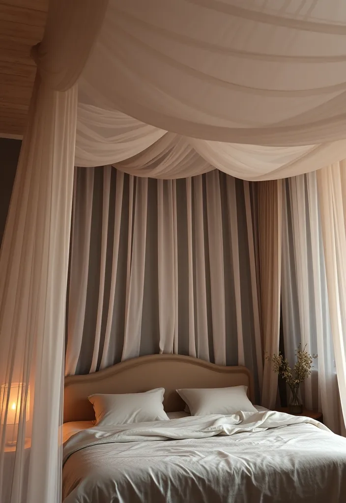21 Cozy Moody Bedroom Ideas That Will Make You Want to Snuggle Up Forever! 18 21 Cozy Moody Bedroom Ideas That Will Make You Want to Snuggle Up Forever! - 15. Elegant Canopy Drapes