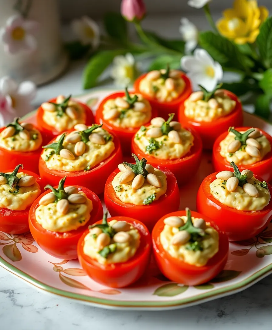 21 Creative Easter Appetizers That Will Wow Your Guests 20 21 Creative Easter Appetizers That Will Wow Your Guests (You Won't Believe #5!) - 17. Pesto Stuffed Cherry Tomatoes