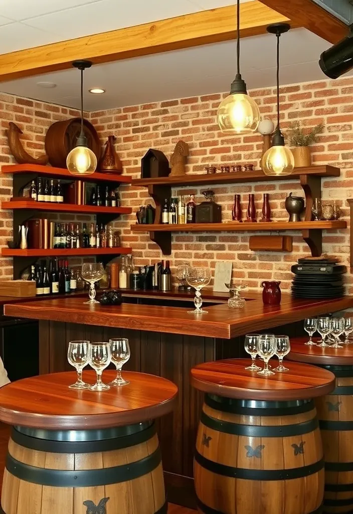 21 Trendy Luxury Home Bar Designs for the Ultimate Sophistication! 6 21 Trendy Luxury Home Bar Designs for the Ultimate Sophistication! - 3. Rustic Charm
