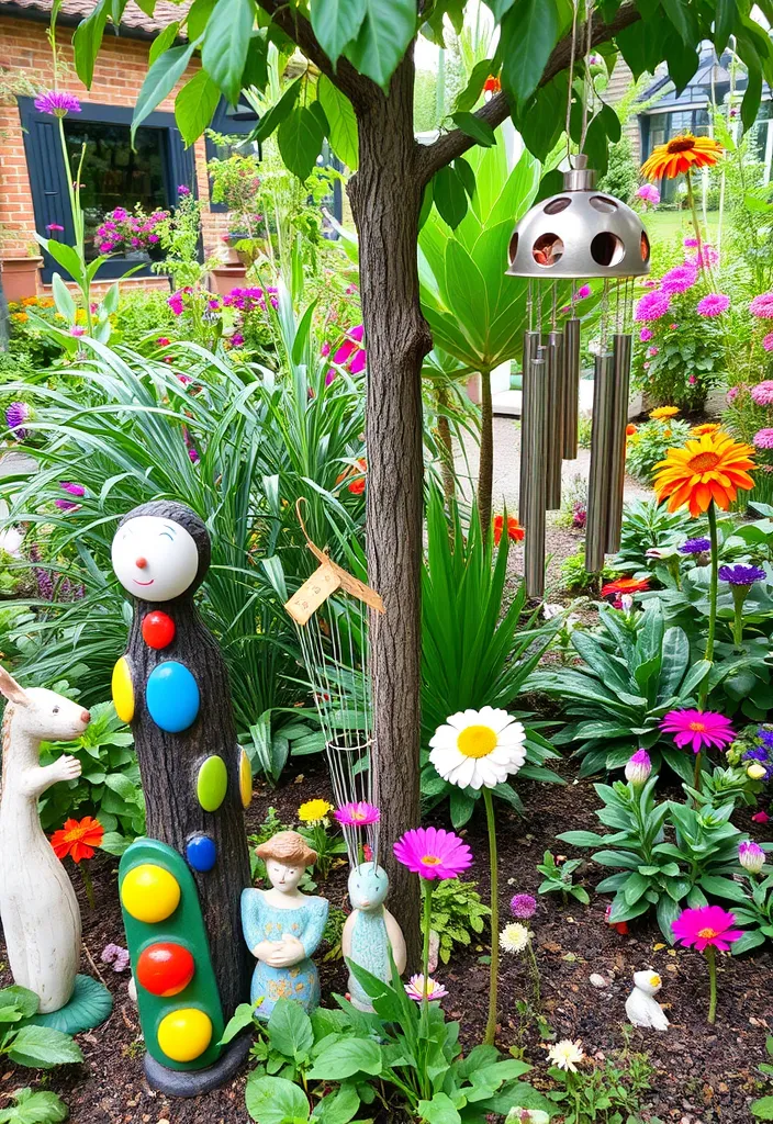 21 Courtyard Garden Ideas That Will Transform Your Small Space into a Lush Paradise! 10 21 Courtyard Garden Ideas That Will Transform Your Small Space into a Lush Paradise! - 7. Garden Art: Personal Touches
