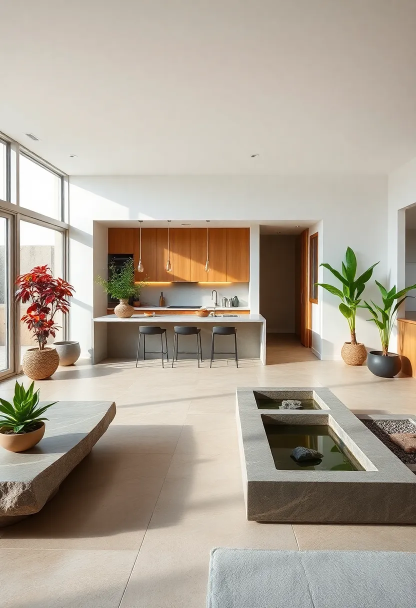 21 Living Room and Kitchen Together Ideas 17 21 Stunning Living Room and Kitchen Combinations - 14. Zen Retreat