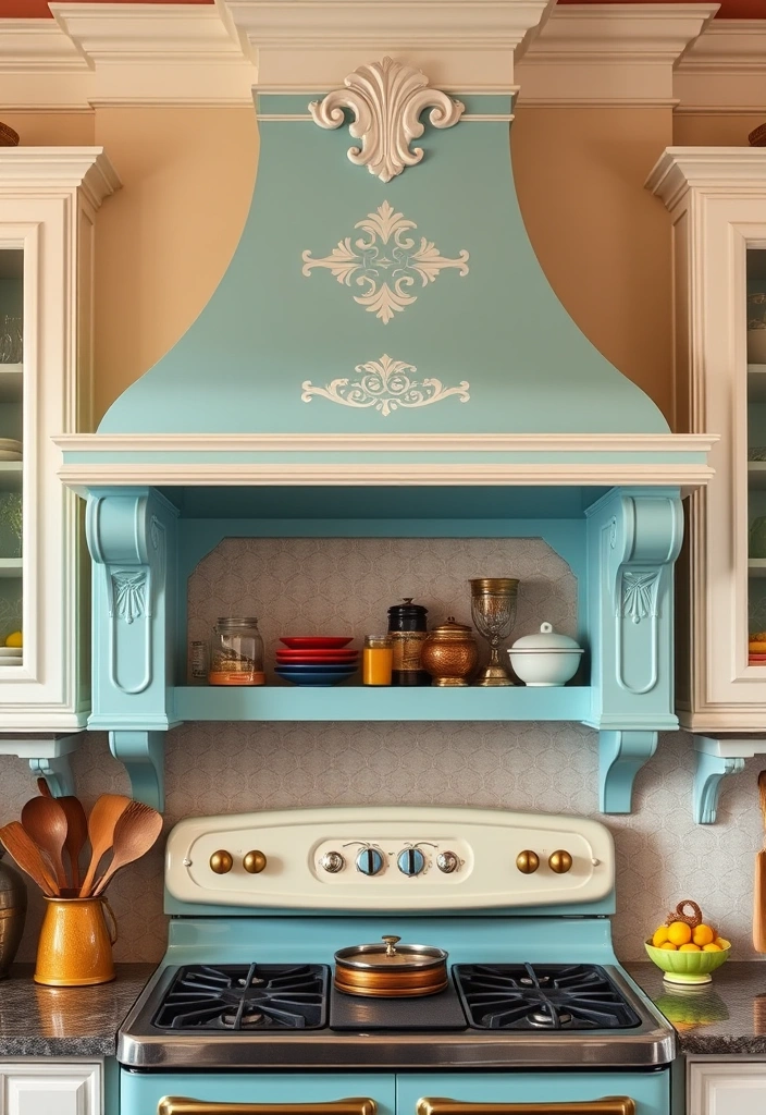 21 Rustic Kitchen Hood Designs to Give Your Home a Cozy Vibe 8 21 Rustic Kitchen Hood Designs to Give Your Home a Cozy Vibe (You'll Love #11!) - 5. Vintage-Inspired Range Hood