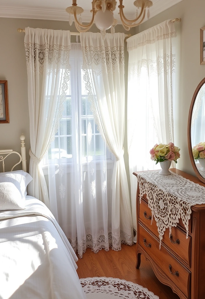 21 Shabby Chic Bedrooms That'll Make You Swoon Over Their Vintage Charm! 9 21 Shabby Chic Bedrooms That'll Make You Swoon Over Their Vintage Charm! - 8. Vintage Lace