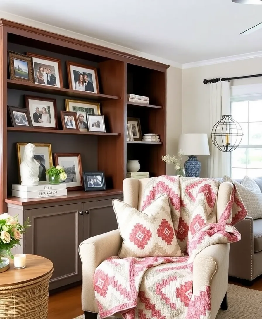 21 Cozy Modern Farmhouse Living Room Ideas That Will Make You Feel Right at Home! 16 21 Cozy Modern Farmhouse Living Room Ideas That Will Make You Feel Right at Home! - 12. Personal Touches