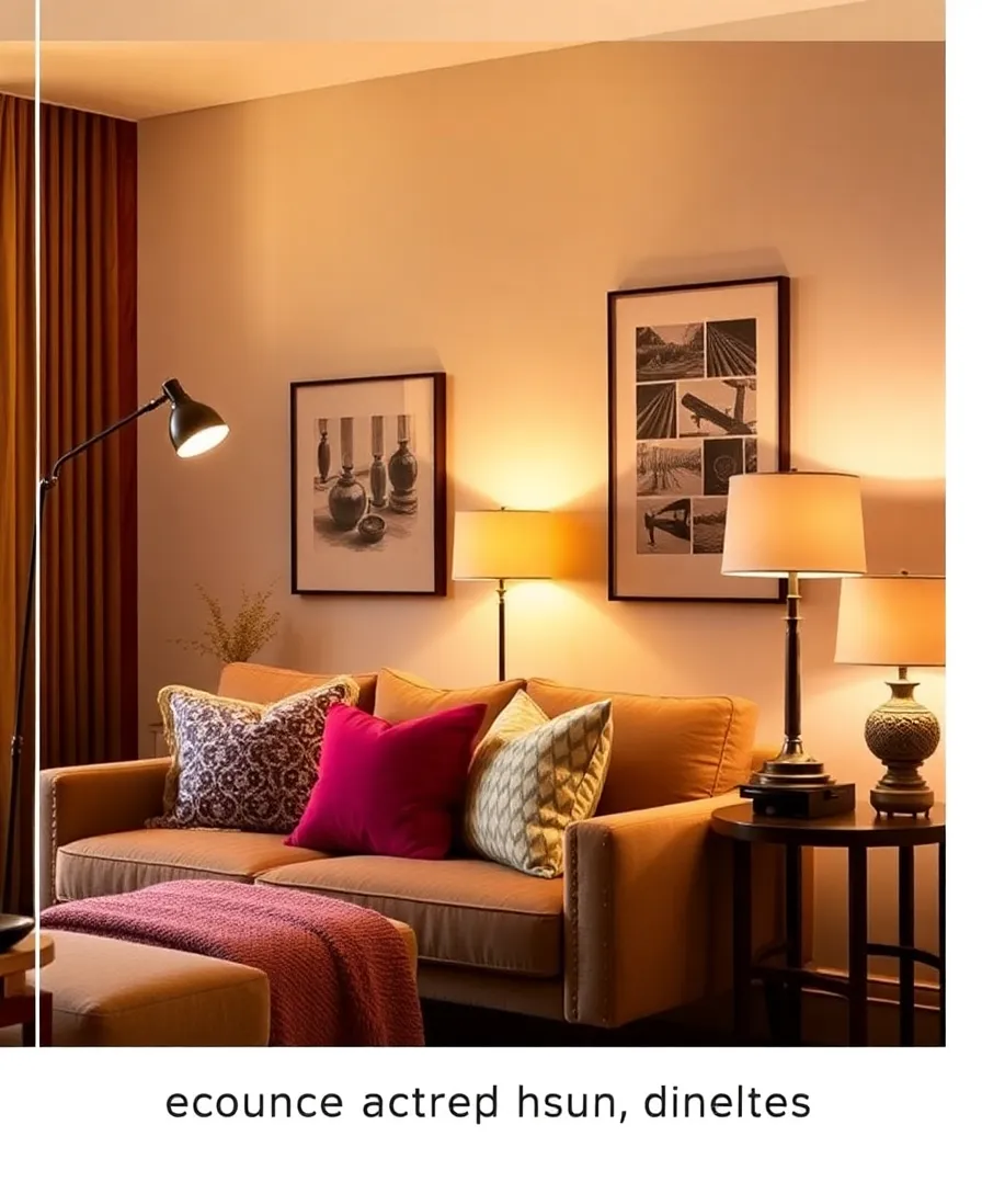 21 Cosy Living Room Ideas in Warm Colours That Will Melt Your Heart! - 19. Warm Lighting Fixtures