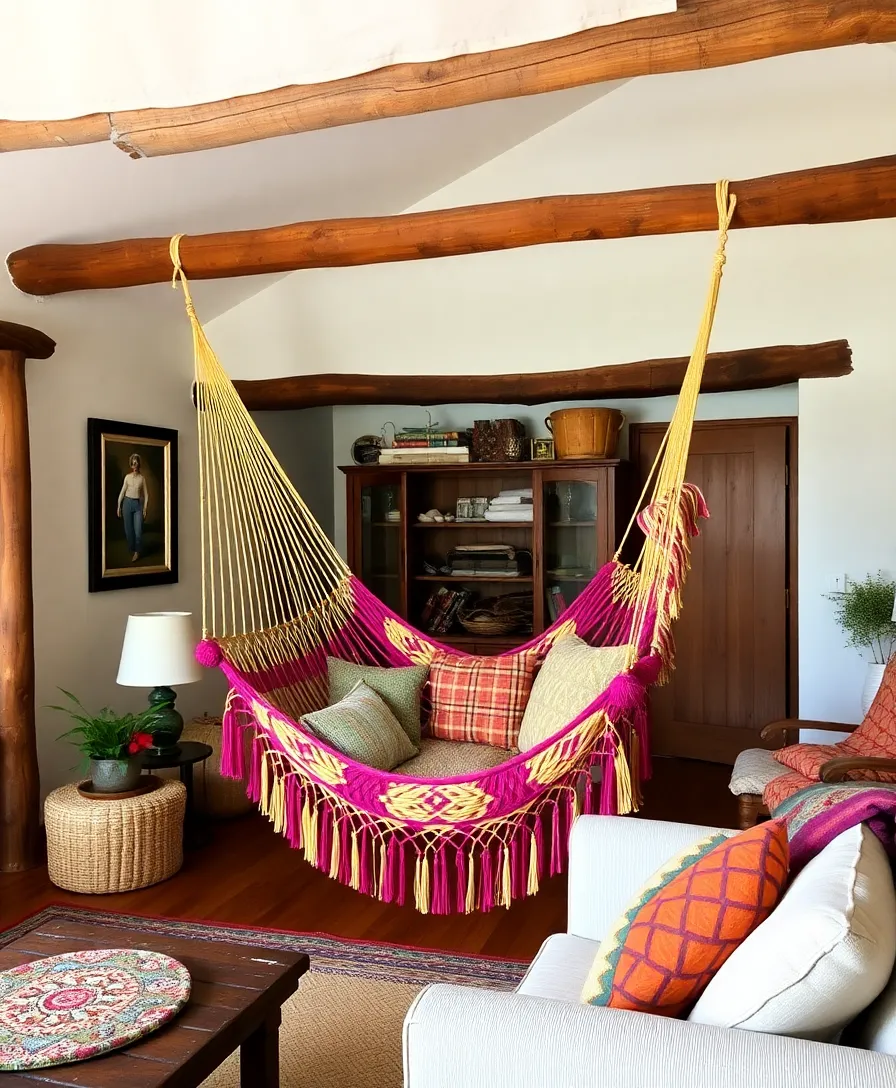 21 Rustic Mexican Decor Ideas That Will Transform Your Living Room Into a Cozy Retreat! 19 21 Rustic Mexican Decor Ideas That Will Transform Your Living Room Into a Cozy Retreat! - 16. Indoor Hammocks