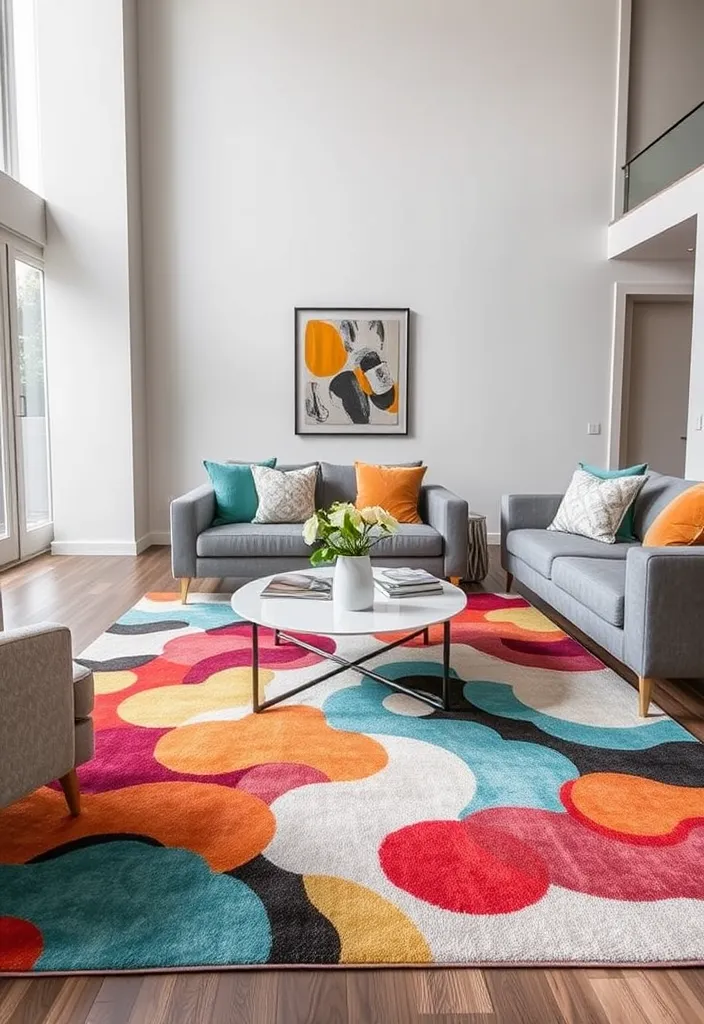21 Colorful Home Decor Ideas to Brighten Up Your Living Room 8 21 Colorful Home Decor Ideas to Brighten Up Your Living Room (You Won't Believe #11!) - 4. Bright Area Rugs