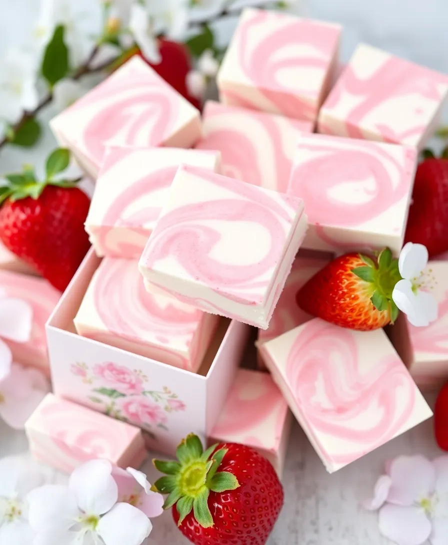 21 Irresistible Homemade Fudge Recipes That Make Perfect Gifts 20 21 Irresistible Homemade Fudge Recipes That Make Perfect Gifts (You’ll Want to Keep #8 for Yourself!) - 17. Strawberry Cheesecake Fudge
