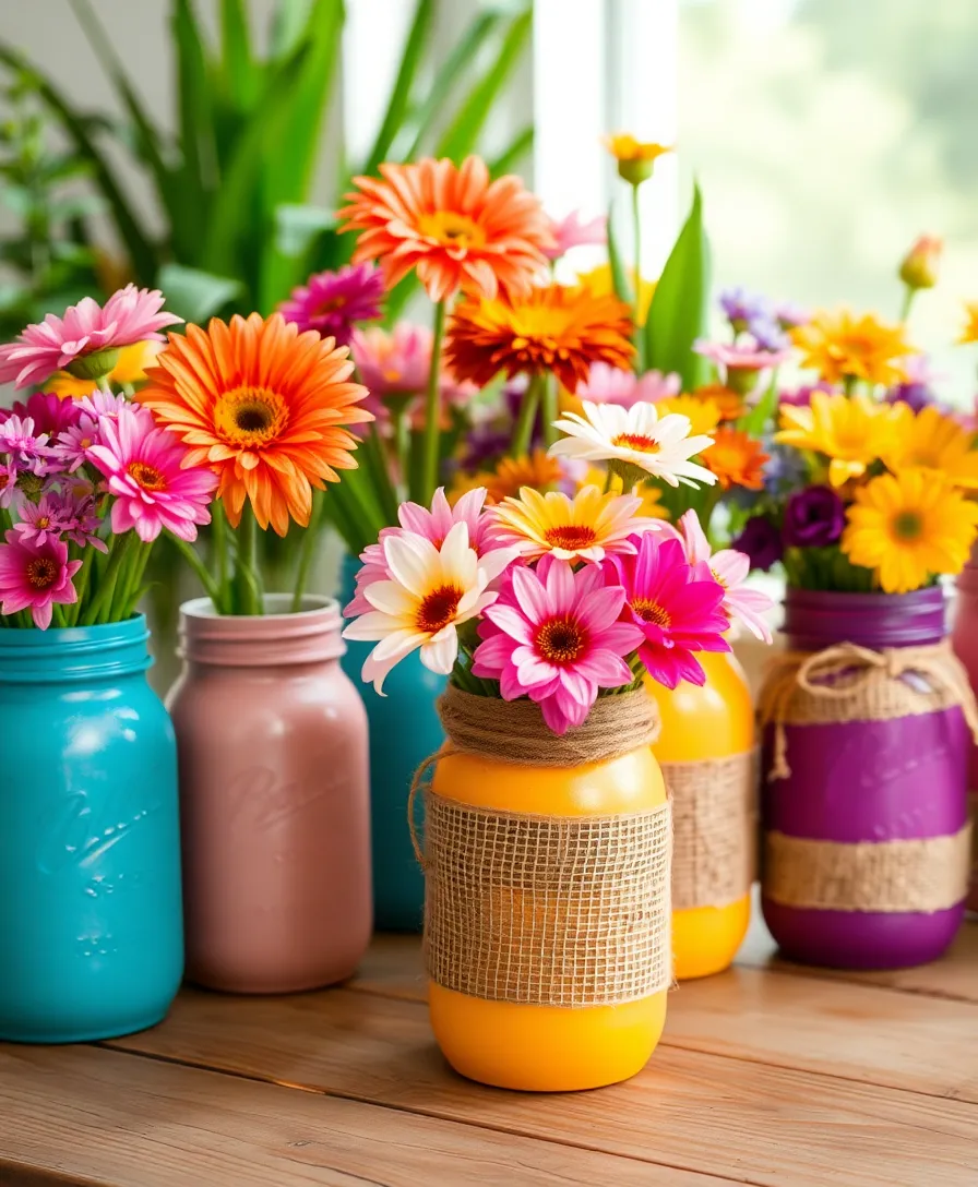 21 Stunning DIY Easter Decorations That'll Make Your Home Bloom with Spring Spirit! 7 21 Stunning DIY Easter Decorations That'll Make Your Home Bloom with Spring Spirit! - 4. Mason Jar Spring Vases