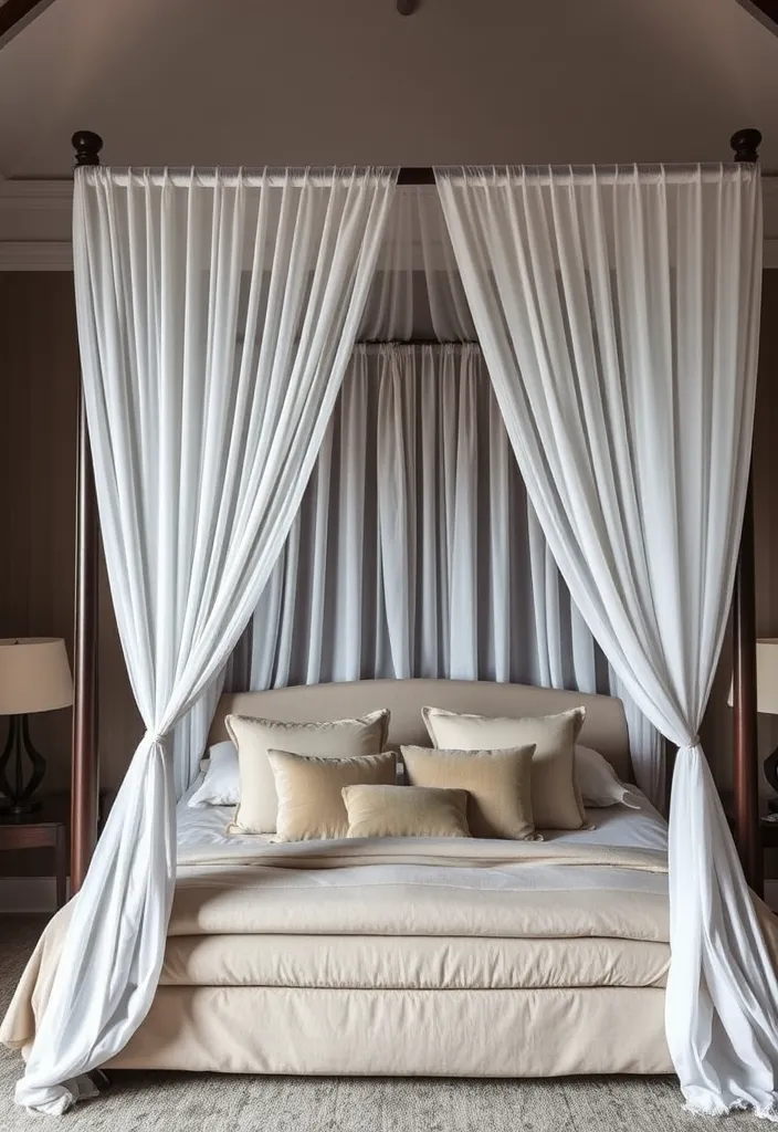 21 Cozy Moody Bedroom Ideas That Will Make You Want to Snuggle Up Forever! 10 21 Cozy Moody Bedroom Ideas That Will Make You Want to Snuggle Up Forever! - 7. Canopy Beds