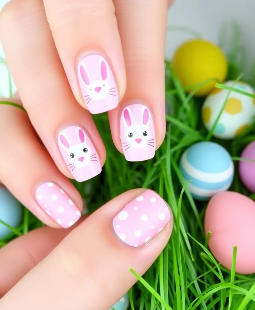 21 Easter Nail Designs That Will Make You the Star of the Egg Hunt! 6 21 Easter Nail Designs That Will Make You the Star of the Egg Hunt! - 3. Bunny Bliss