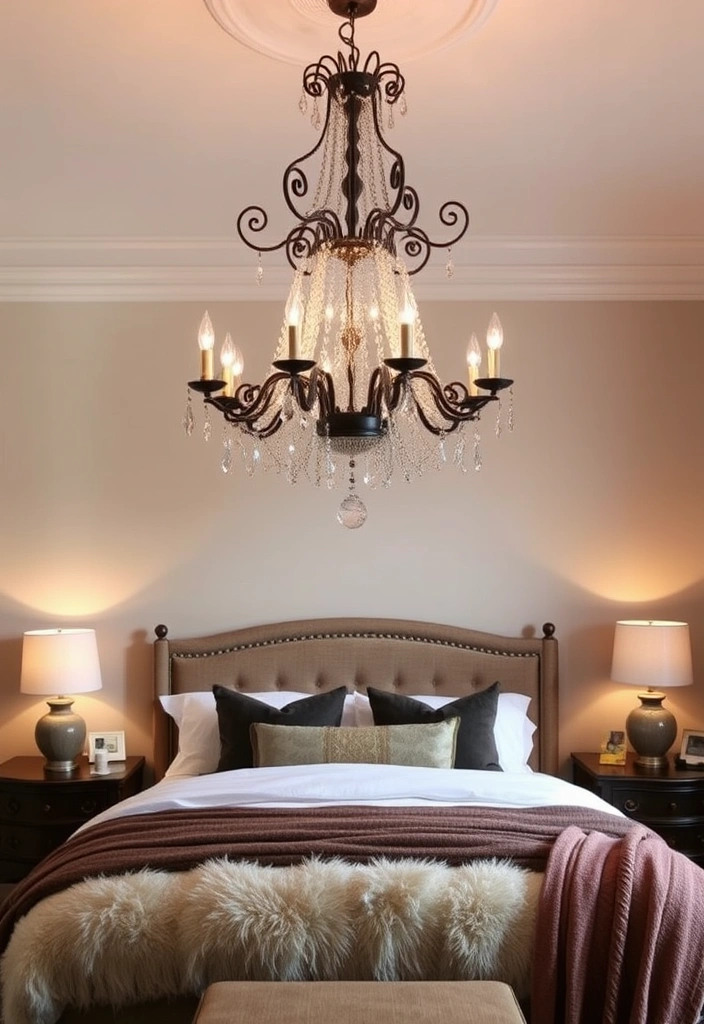 21 Moody Eclectic Bedroom Ideas That Will Transform Your Space into a Cozy Sanctuary! 7 21 Moody Eclectic Bedroom Ideas That Will Transform Your Space into a Cozy Sanctuary! - 4. Statement Lighting Fixtures