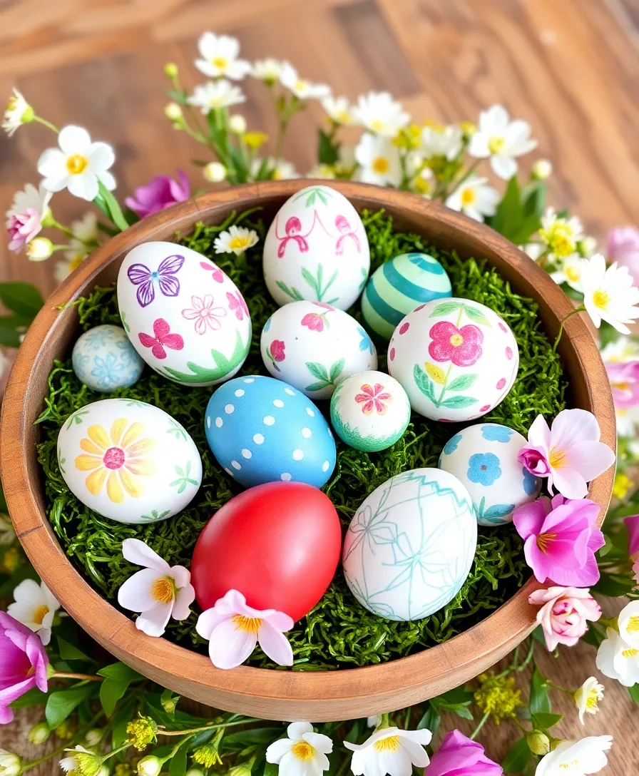 21 Stunning DIY Easter Decorations That'll Make Your Home Bloom with Spring Spirit! 5 21 Stunning DIY Easter Decorations That'll Make Your Home Bloom with Spring Spirit! - 2. Painted Easter Eggs Centerpiece