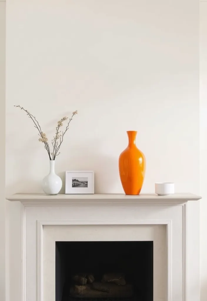 21 Minimalist Living Room Mantle Decor Ideas That Scream Elegance! 17 21 Minimalist Living Room Mantle Decor Ideas That Scream Elegance! - 14. Colorful Accents