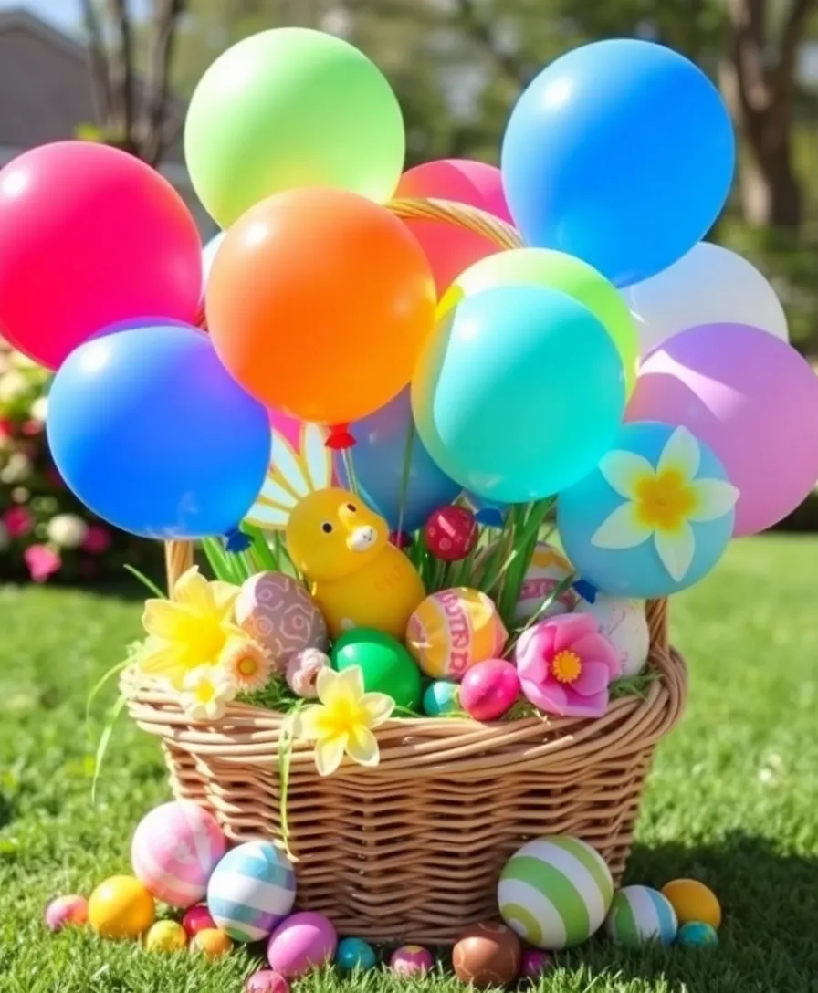 21 Easter Balloons to Transform Your Home into a Whimsical Wonderland! 12 21 Easter Balloons to Transform Your Home into a Whimsical Wonderland! - 9. Balloon-filled Easter Baskets