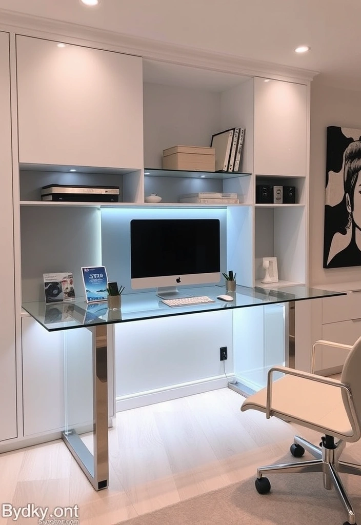 21 Stunning Home Office Built-Ins with Desk Designs That Will Transform Your Workspace! 7 21 Stunning Home Office Built-Ins with Desk Designs That Will Transform Your Workspace! - 4. Modern Elegance: Sleek Designs and High-Tech Integration