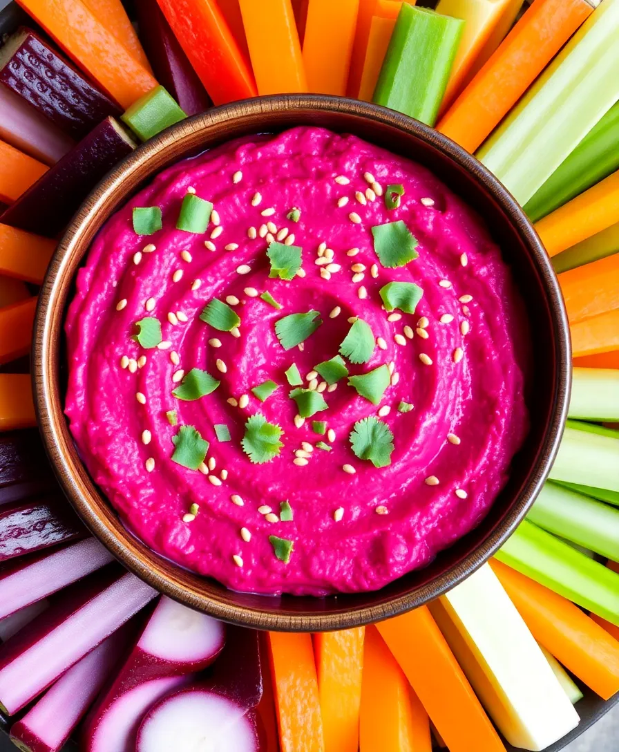 21 Creative Easter Appetizers That Will Wow Your Guests 19 21 Creative Easter Appetizers That Will Wow Your Guests (You Won't Believe #5!) - 16. Beetroot Hummus