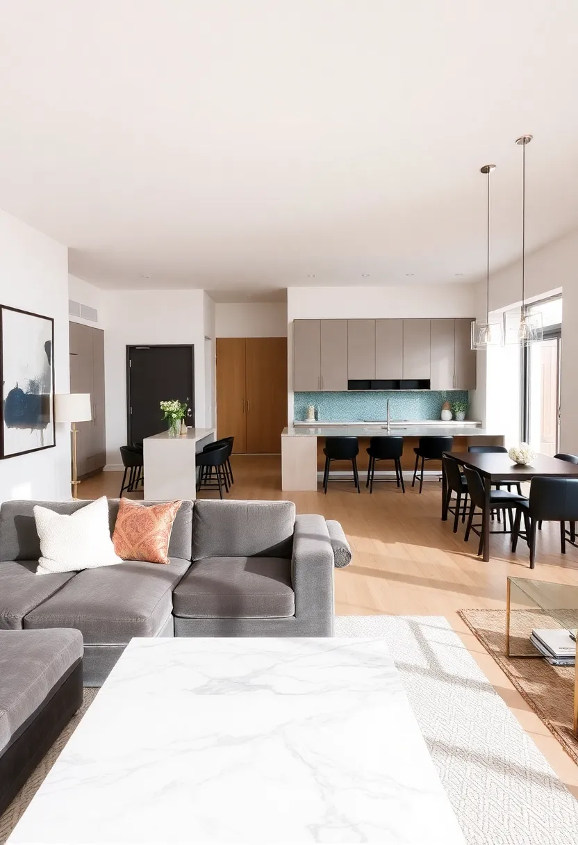 21 Stunning Open Space Living Room and Kitchen Designs You’ll Want to Copy! 10 21 Stunning Open Space Living Room and Kitchen Designs You’ll Want to Copy! - 7. Contemporary Elegance
