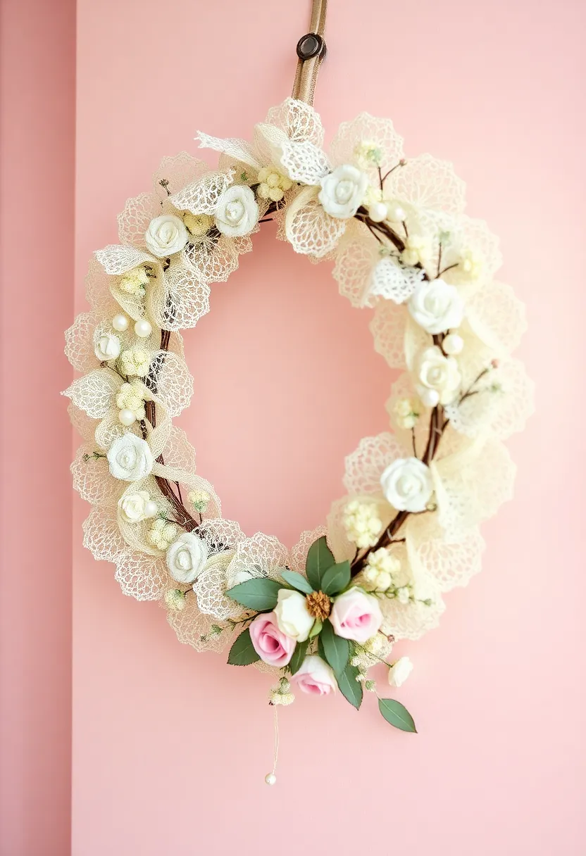 21 Easy DIY Valentine Wreath Ideas That Will Wow Your Guests! 16 21 Easy DIY Valentine Wreath Ideas That Will Wow Your Guests! - 13. Vintage Lace Wreath