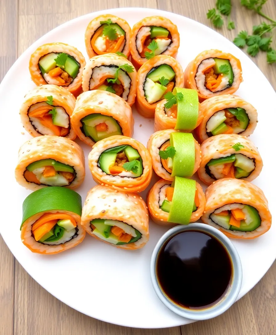 21 Creative Easter Appetizers That Will Wow Your Guests 6 21 Creative Easter Appetizers That Will Wow Your Guests (You Won't Believe #5!) - 3. Carrot and Cucumber Sushi Rolls