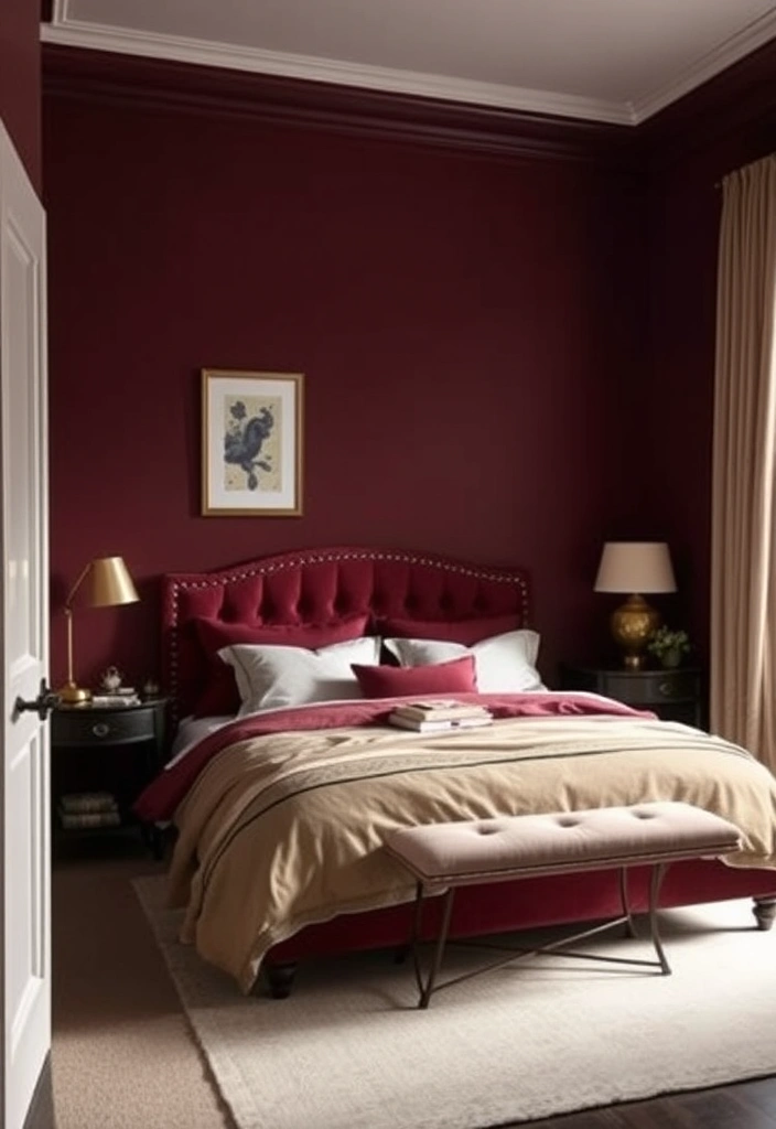 21 Moody Eclectic Bedroom Ideas That Will Transform Your Space into a Cozy Sanctuary! 10 21 Moody Eclectic Bedroom Ideas That Will Transform Your Space into a Cozy Sanctuary! - 7. Rich Color Palettes