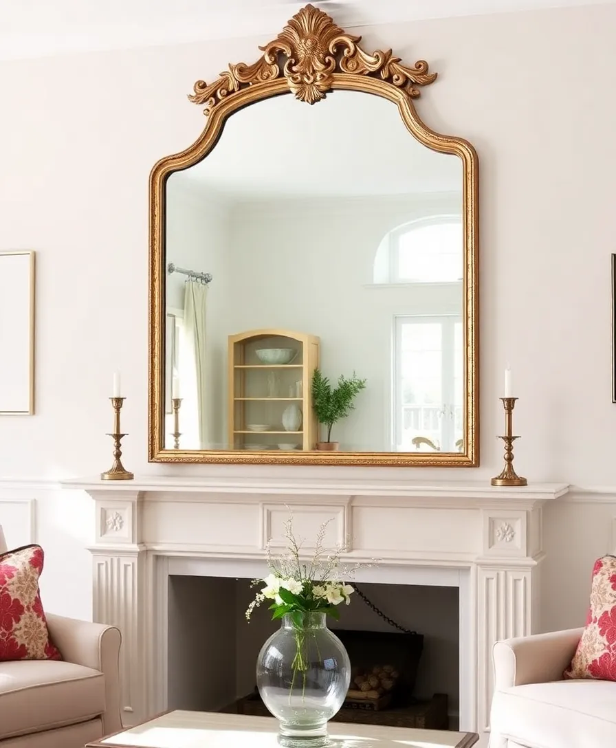 21 Stunning Living Room Mantle Decor Ideas That Will Transform Your Space Instantly! 15 21 Stunning Living Room Mantle Decor Ideas That Will Transform Your Space Instantly! - 10. Statement Mirrors