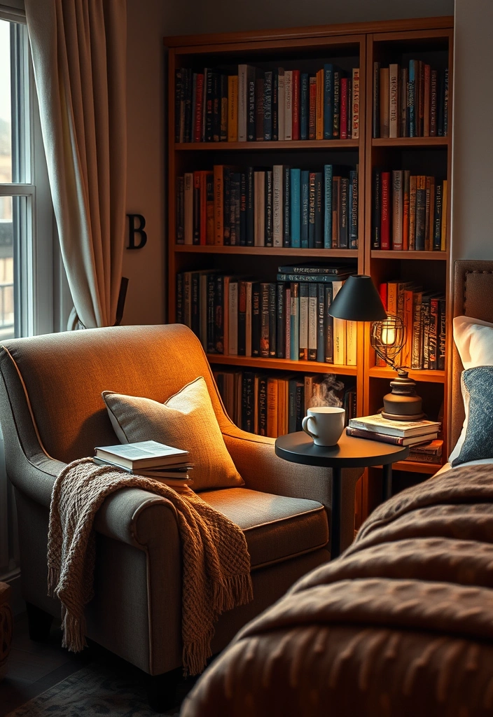 21 Moody Eclectic Bedroom Ideas That Will Transform Your Space into a Cozy Sanctuary! 9 21 Moody Eclectic Bedroom Ideas That Will Transform Your Space into a Cozy Sanctuary! - 6. Cozy Reading Nook