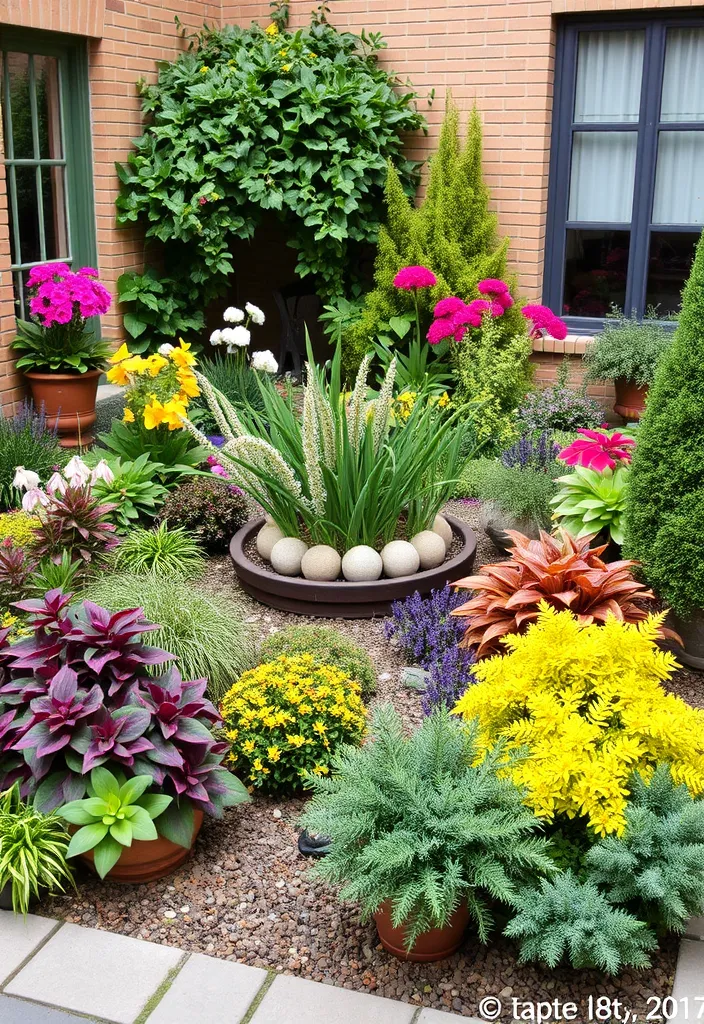 21 Courtyard Garden Ideas That Will Transform Your Small Space into a Lush Paradise! 24 21 Courtyard Garden Ideas That Will Transform Your Small Space into a Lush Paradise! - 21. Seasonal Plants: Flourishing Year-Round