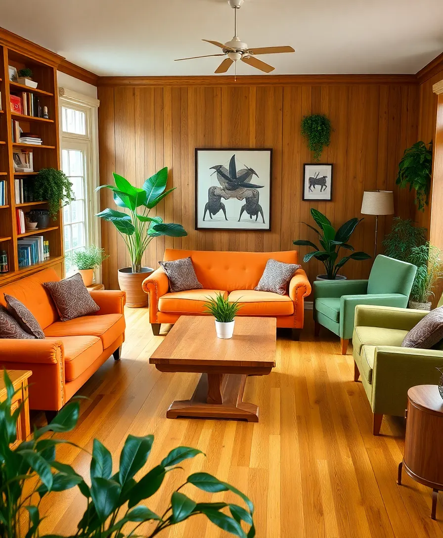 21 Cosy Living Room Ideas in Warm Colours That Will Melt Your Heart! - 7. Golden Oak Wood Accents