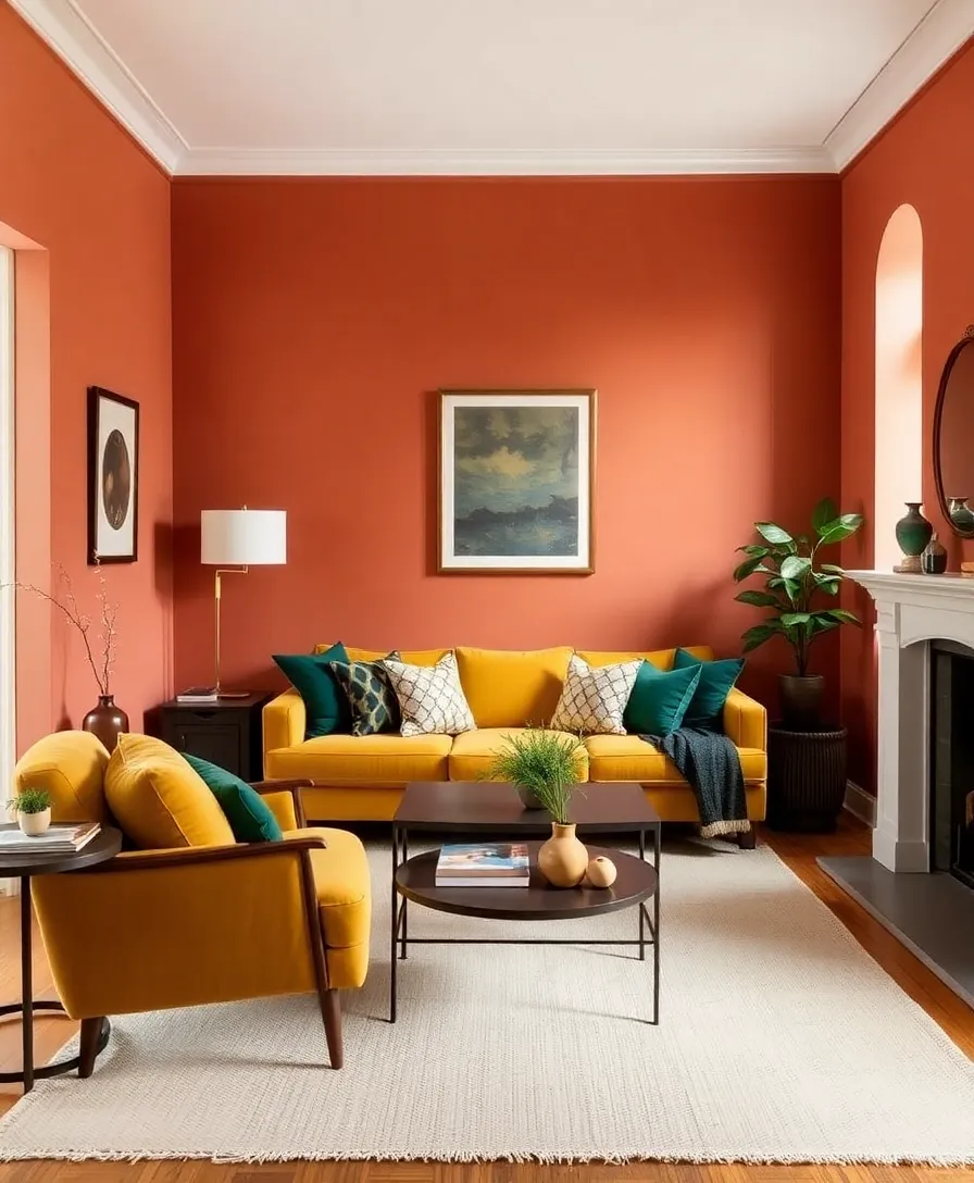 21 Cozy Eclectic Living Room Ideas That'll Make You Want to Curl Up with a Book! 17 21 Cozy Eclectic Living Room Ideas That'll Make You Want to Curl Up with a Book! - 12. Warm Color Palettes