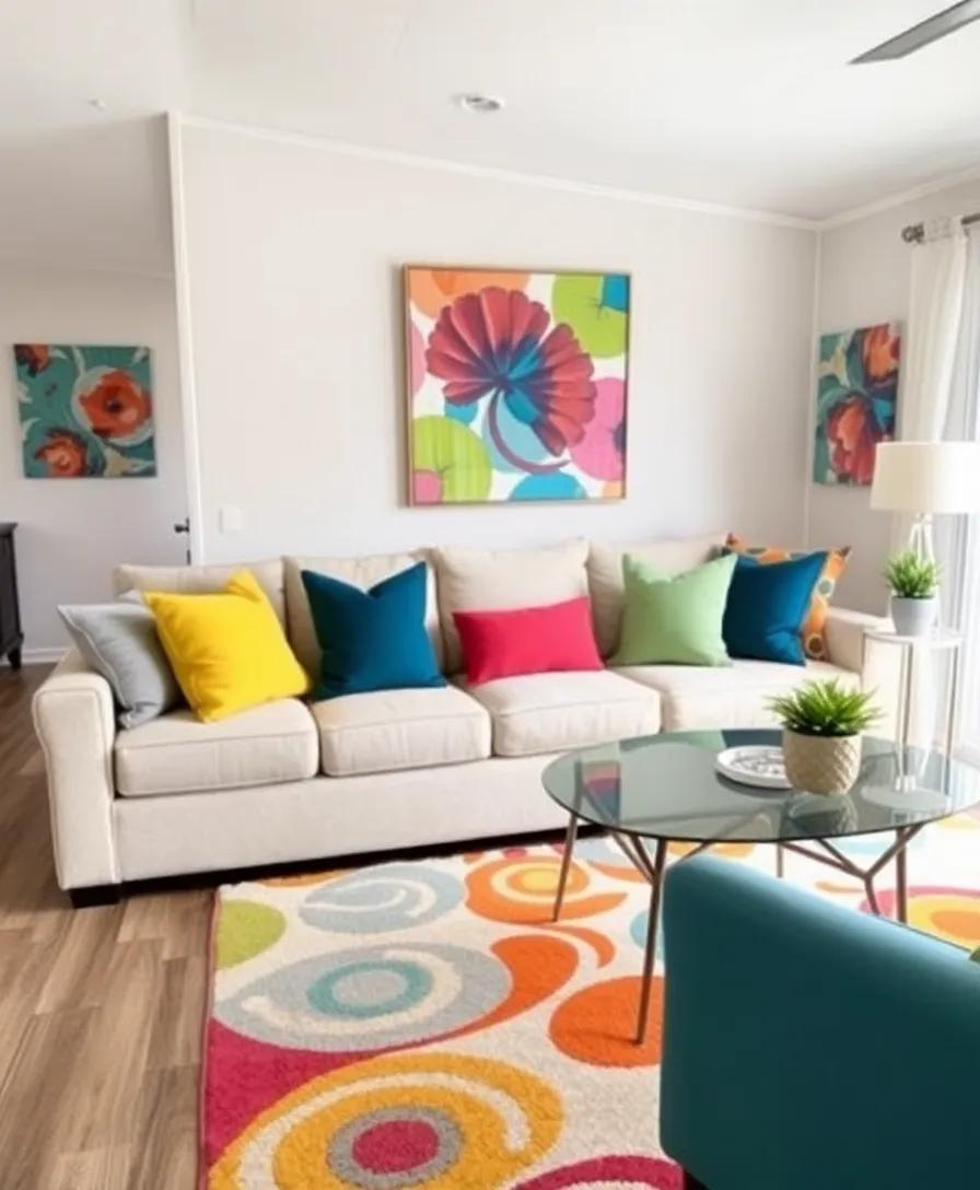 21 Stylish Mobile Home Living Room Ideas That Will Transform Your Space 20 21 Stylish Mobile Home Living Room Ideas That Will Transform Your Space (Wait Until You See #10!) - 17. Colorful Accents