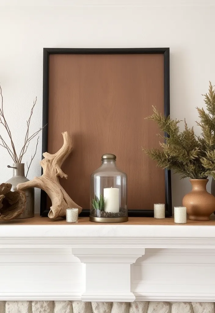 21 Minimalist Living Room Mantle Decor Ideas That Scream Elegance! 12 21 Minimalist Living Room Mantle Decor Ideas That Scream Elegance! - 9. Natural Elements