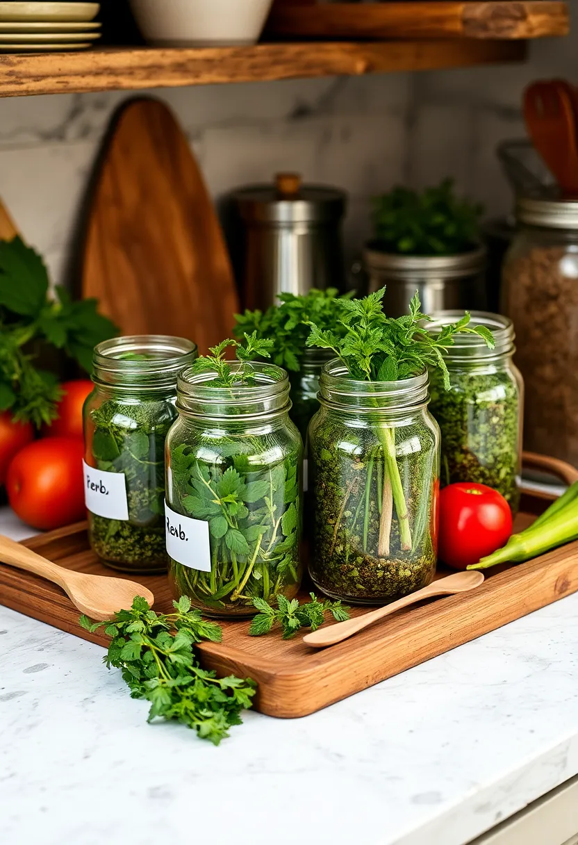 21 Small Kitchen Counter Decor Ideas That'll Transform Your Space 4 21 Small Kitchen Counter Decor Ideas That'll Transform Your Space (You Won't Believe #15!) - 1. Herb Garden in Glass Jars