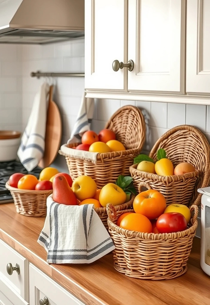 21 Small Kitchen Counter Decor Ideas That'll Transform Your Space 21 21 Small Kitchen Counter Decor Ideas That'll Transform Your Space (You Won't Believe #15!) - 18. Chic Storage Baskets