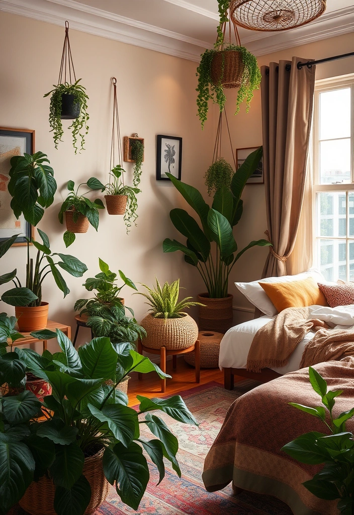 21 Moody Eclectic Bedroom Ideas That Will Transform Your Space into a Cozy Sanctuary! 12 21 Moody Eclectic Bedroom Ideas That Will Transform Your Space into a Cozy Sanctuary! - 9. Botanical Elements