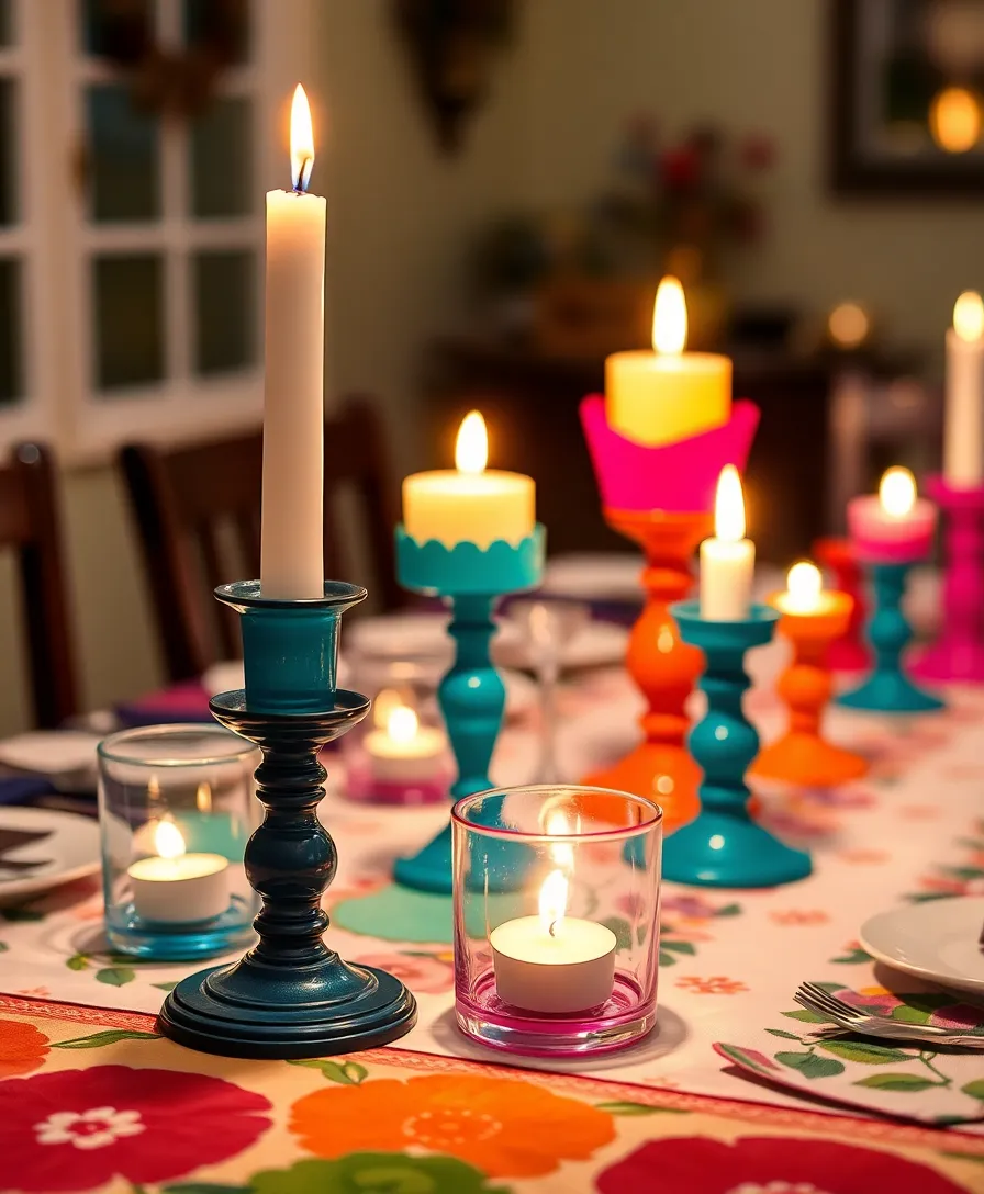 19 Colorful Table Decorations That Will Brighten Up Your Home Instantly! 6 19 Colorful Table Decorations That Will Brighten Up Your Home Instantly! - 3. Playful Candle Holders
