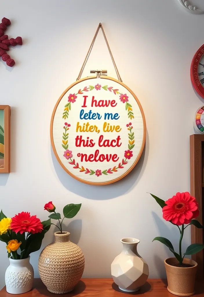 21 Uplifting Crafts and DIYs That Will Boost Your Mood Instantly! 18 21 Uplifting Crafts and DIYs That Will Boost Your Mood Instantly! - 15. Embroidered Wall Art