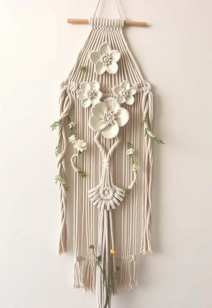 21 Spring Crafts for Adults That'll Make Your Friends Jealous 7 21 Spring Crafts for Adults That'll Make Your Friends Jealous (Don't Miss #14!) - 4. Spring-Themed Macramé Wall Hanging