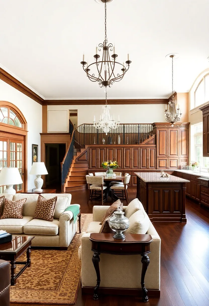 21 Stunning Open Space Living Room and Kitchen Designs You’ll Want to Copy! 22 21 Stunning Open Space Living Room and Kitchen Designs You’ll Want to Copy! - 19. Classic Elegance