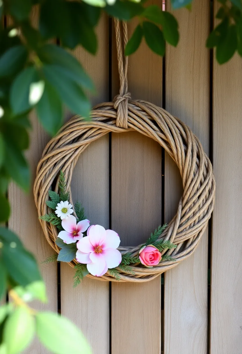 21 Easy DIY Valentine Wreath Ideas That Will Wow Your Guests! 17 21 Easy DIY Valentine Wreath Ideas That Will Wow Your Guests! - 14. Twine and Flower Wreath
